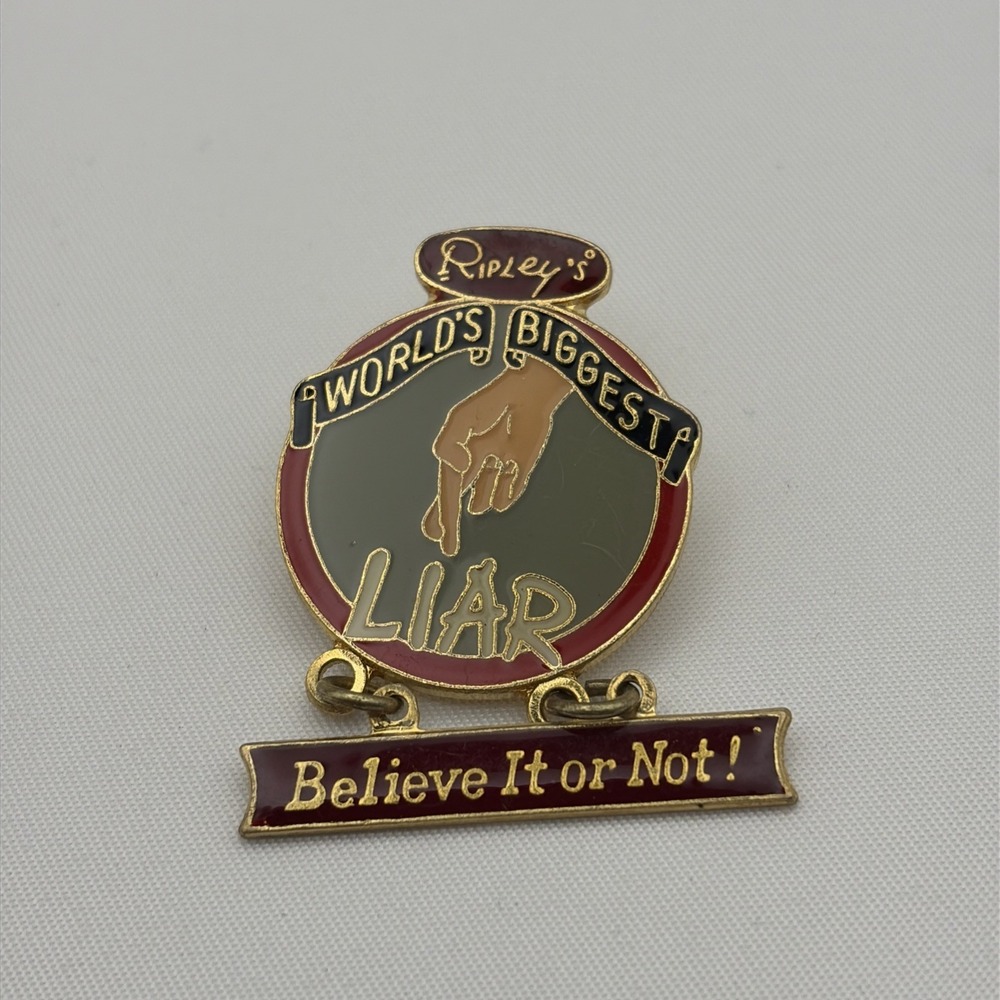 Ripley's World's Biggest Liar Believe It Or Not Dangler Lapel Hat Pin